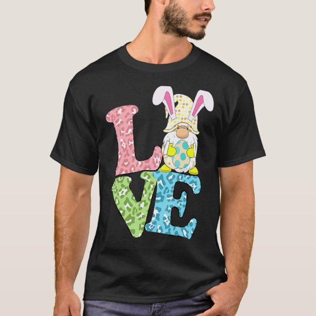 T-shirt Aimer Oeuf Lapin de Pâques Gnome (Devant)