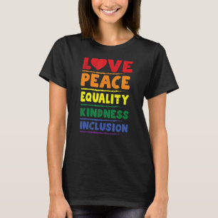 T-shirt Aimer Paix Égalité Bonté Inclusion Lgbtq 1