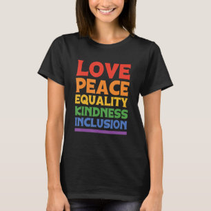 T-shirt Aimer Paix Égalité Jolie Inclusion Arc En Ciel Lgb