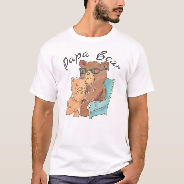 T-shirt Aimer Papa Ours avec bébé ours (Devant)