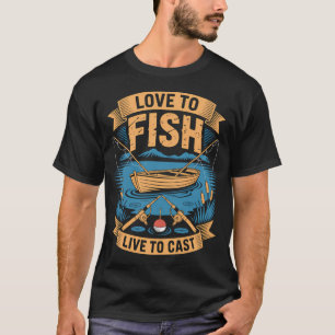T-shirt Aimer Pêcher Vivre Pour Lancer