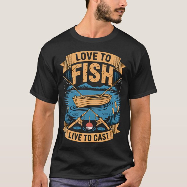T-shirt Aimer Pêcher Vivre Pour Lancer (Devant)