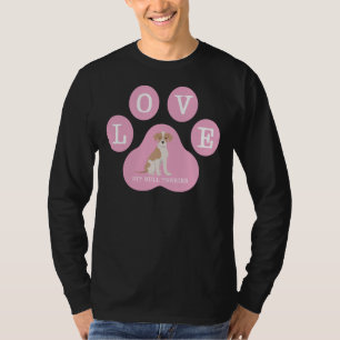 T-shirt Aimer Pit Bull Terrier En Rose Paw