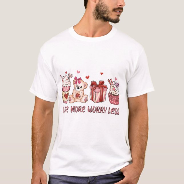 T-shirt Aimer plus de souci moins (Devant)