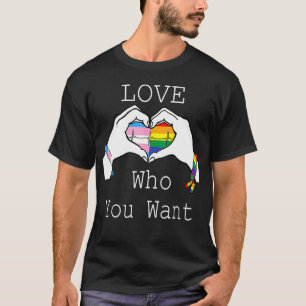 T-shirt Aimer Qui Vous Voulez Rainbow Heart Lgbt Gay Lesbi