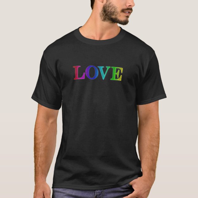 T-shirt Aimer Rainbow Gay Lesbian Bi Trans Pansexual Lgbtq (Devant)