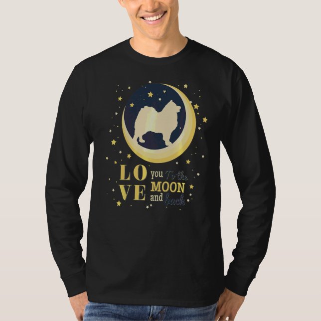 T-shirt Aimer Samoyed Bjelkier Chien À La Lune (Devant)