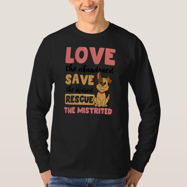 T-shirt Aimer Secourir l'adoption du chien (Devant)
