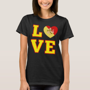 T-shirt AIMER Sicile Sicilienne Trinacria comme O in Love