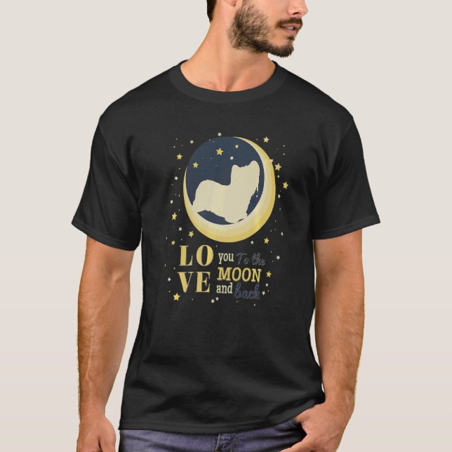 T-shirt Aimer Skye Terrier Chien À La Lune (Devant)