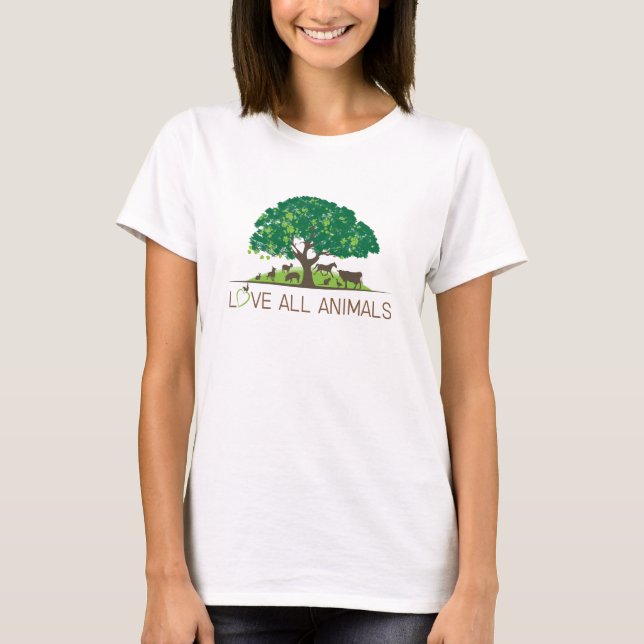 T-shirt aimer tous les animaux (Devant)