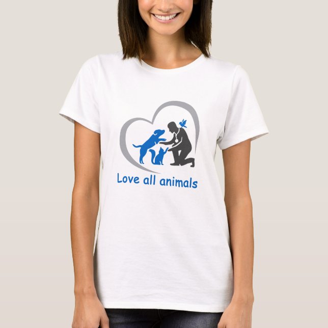 T-shirt aimer tous les animaux (Devant)