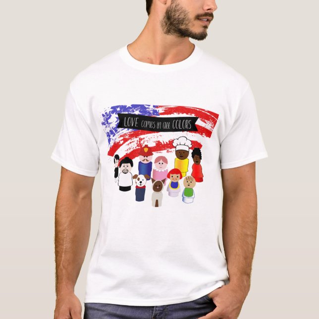 T-shirt Aimer toutes les couleurs (Devant)