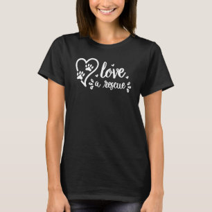 T-shirt Aimer Une Secourt Secourir Pet Adoption Dog Abri F