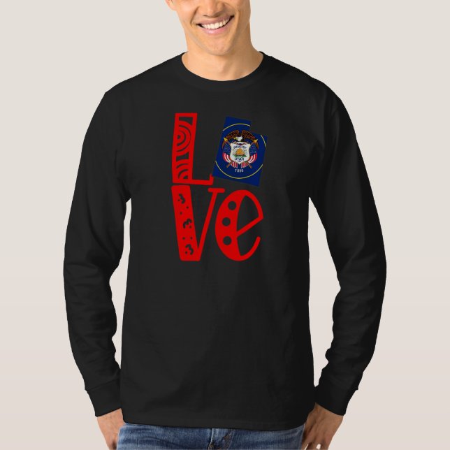 T-shirt Aimer Utah En Lettres En Bloc (Devant)