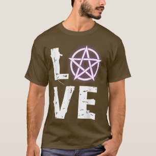 T-shirt Aimer Wicca T avec Pentagram pour Wiccan Pagan Pri