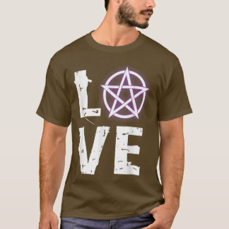 T-shirt Aimer Wicca T avec Pentagram pour Wiccan Pagan Pri
