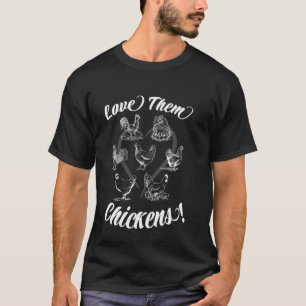 T-shirt Aimez ces poulets, Cadeaux rétro vintage pour amat