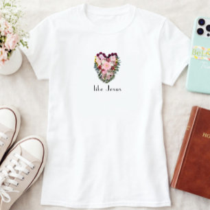T-shirt Aimez comme Jésus Floral Heart Chrétien