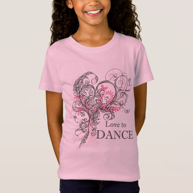 T-Shirt Aimez danser le bébé de filles - la poupée T (Devant)