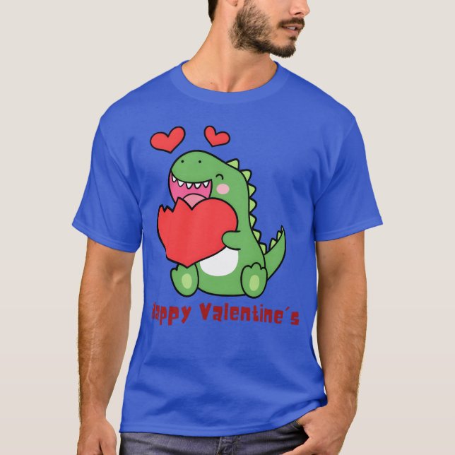 T-shirt Aimez dinosaure pour garçon de la Saint-Valentin (Devant)