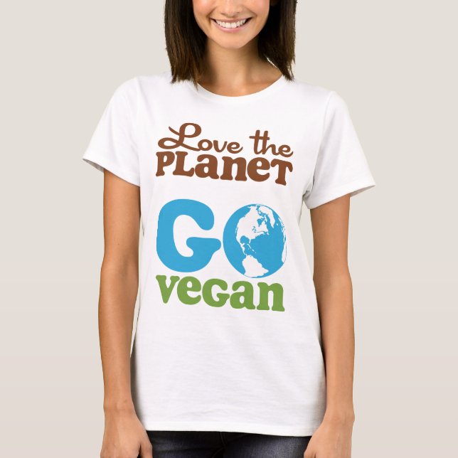 T-shirt Aimez la planète vont végétalien (Devant)