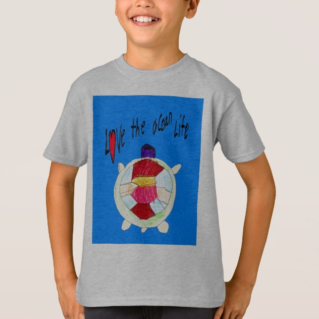 T-shirt aimez la vie d'océan (Devant)