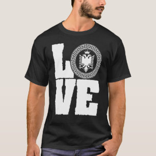 T-shirt Aimez L'Aigle À Double Tête Albanais Pour Un Patri