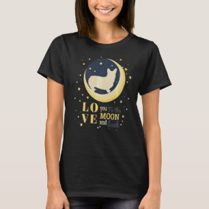 T-shirt Aimez Le Chien De Corgi Gallois Sur La Lune