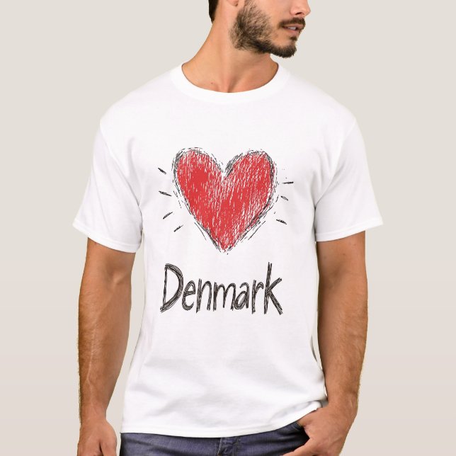 T-shirt Aimez le Danemark (Devant)