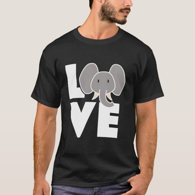T-shirt Aimez les éléphants Éléphant Éléphant (Devant)