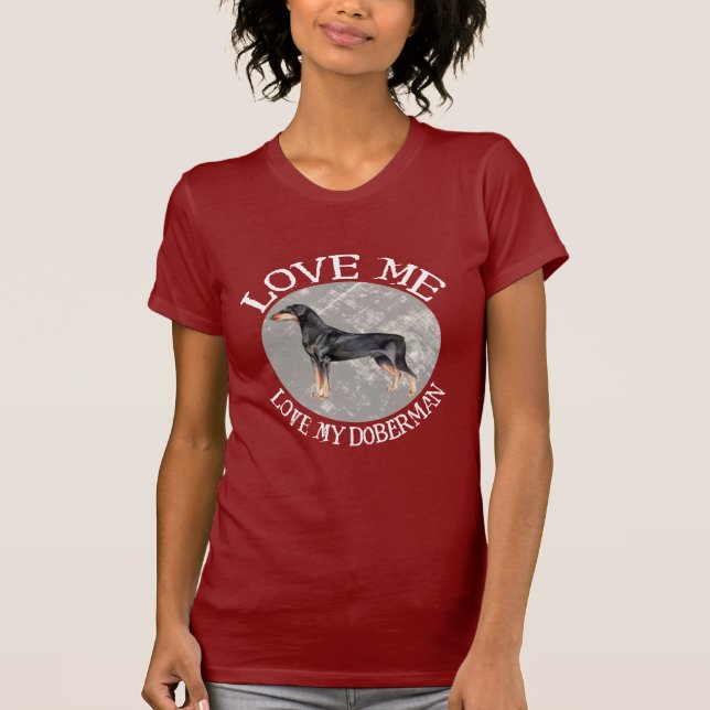 T-shirt Aimez-moi, aimez mon dobermann (Devant)