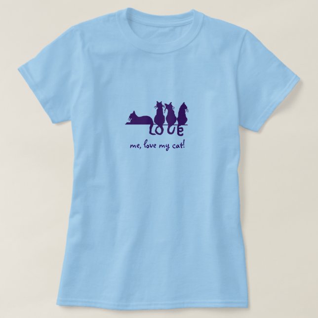 T-shirt Aimez-moi amour mon chat ! Bébé de dames - pièce (Design devant)