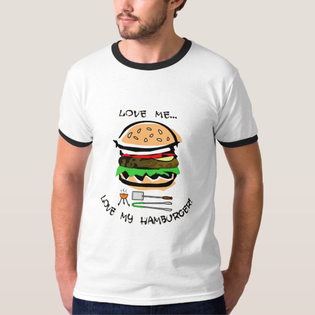 T-shirt Aimez-moi… amour mon hamburger ! (Devant)