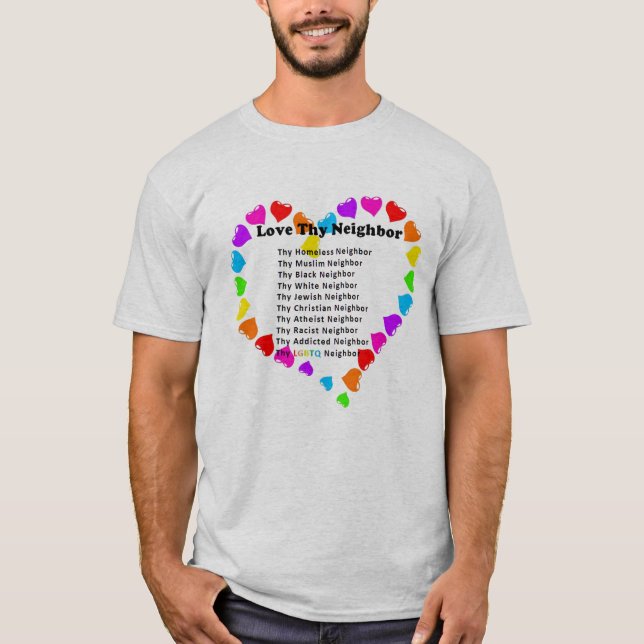 T-shirt Aimez Thy voisin (Devant)
