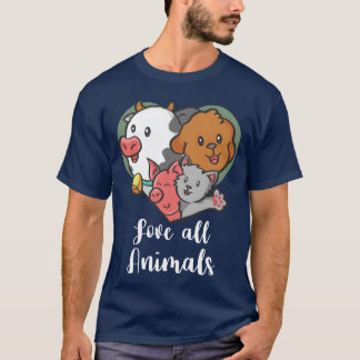 T-shirt Aimez tous les animaux famille