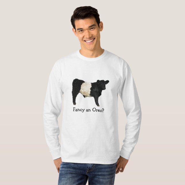 T-shirt Aimez un Oreo ? Boeuf ceinturé de Beltie de bétail (Devant entier)
