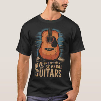 T-shirt Aimez une femme et plusieurs guitares Guitariste G