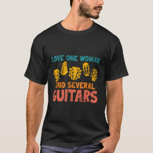 T-shirt Aimez Une Femme Et Plusieurs Guitares Humour Guita
