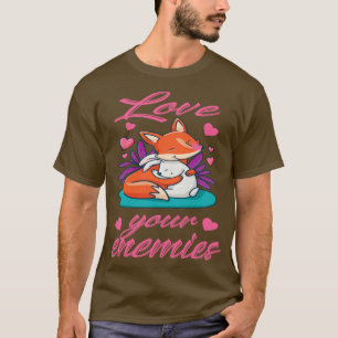 T-shirt Aimez vos ennemis Fox Rabbit Jésus Bible Paix