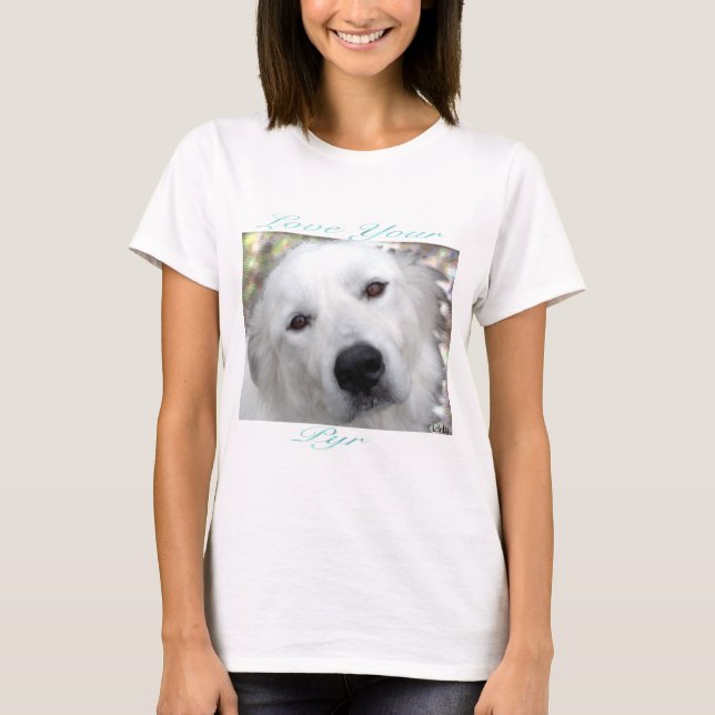 T-shirt Aimez votre Pyr Great Pyrenees Turquoise (Devant)