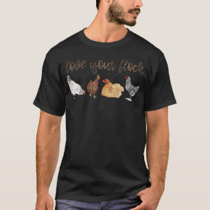 T-shirt Aimez Votre Troupeau Poule Pondeuse Aquarelle Mais