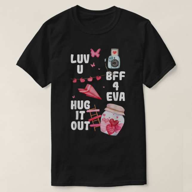 T-shirt Aimez-vous BFF Valentines Day mignonne VDay Pyjama (Design devant)