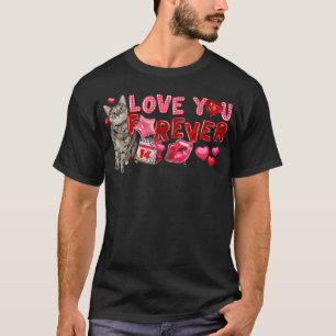 T-shirt Aimez-Vous Heureuse Sainte-Valentin Cute Cat Forev