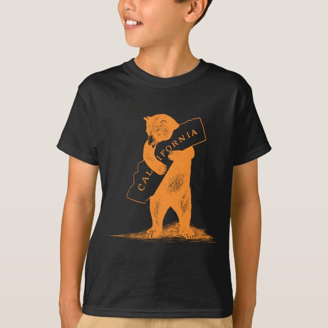 T-shirt Aimez-vous la Californie--Orange et noir (Devant)