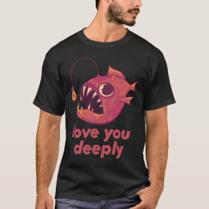 T-shirt Aimez-vous Profondément Anglerfish Créature Rouge