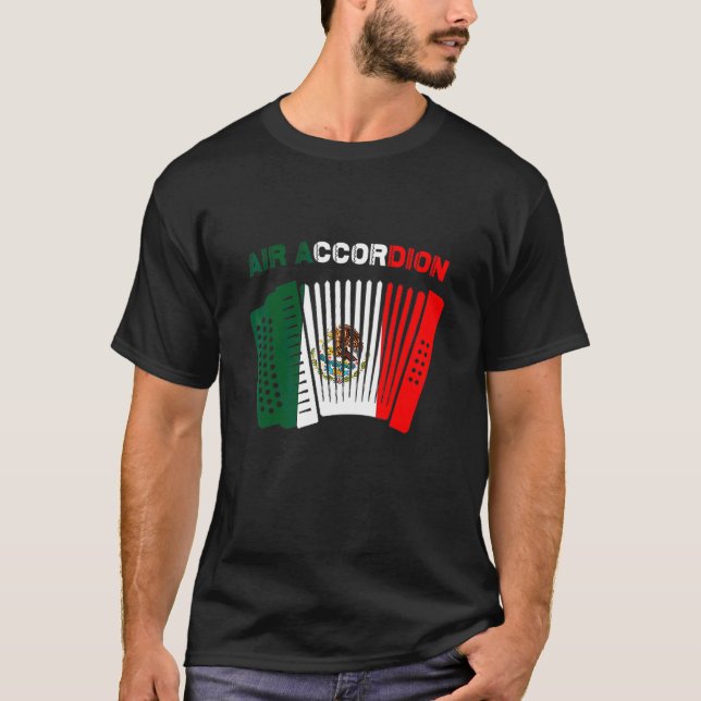 T-shirt Air Accordion Cinco De Mayo Fiesta Drapeau Mexicai (Devant)