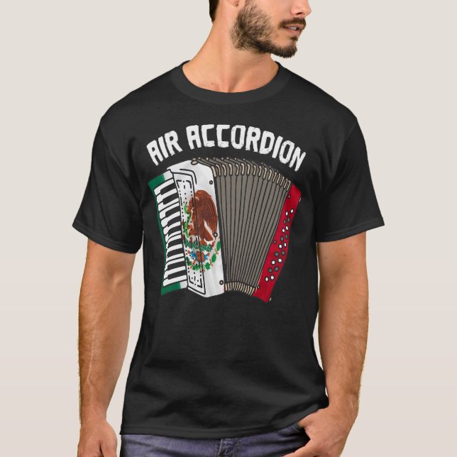 T-shirt Air Accordion Mexicain Drapeau Mexique National (Devant)