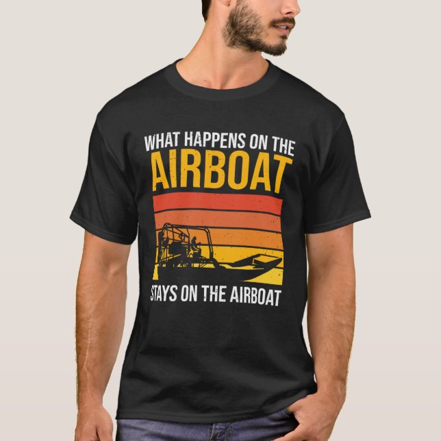 T-shirt Air cushion boat airboat (Devant)