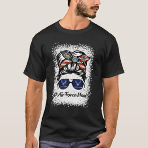 T-shirt Air Force Maman Messy Bun Lunettes de soleil maman